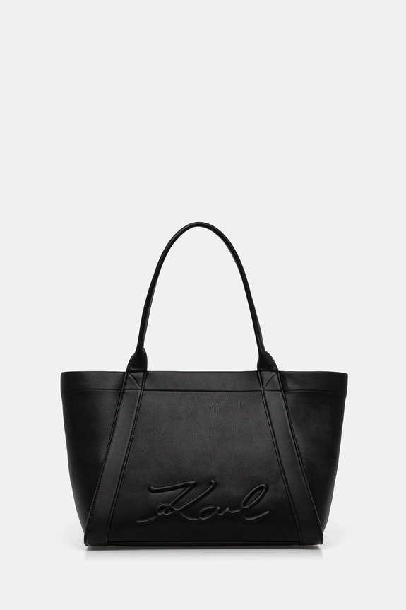 Torbica Karl Lagerfeld K/VILLE Imitacija zrnatega usnja črna B1W30066