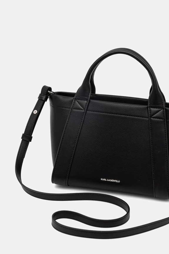 Doplňky Karl Lagerfeld crossbody kabelka dámská z imitace semiše K/VILLE B1W30067 černá