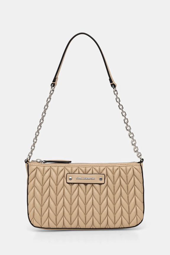 Τσάντα Karl Lagerfeld K/WEAVE συνθετικό μπεζ B1W32031