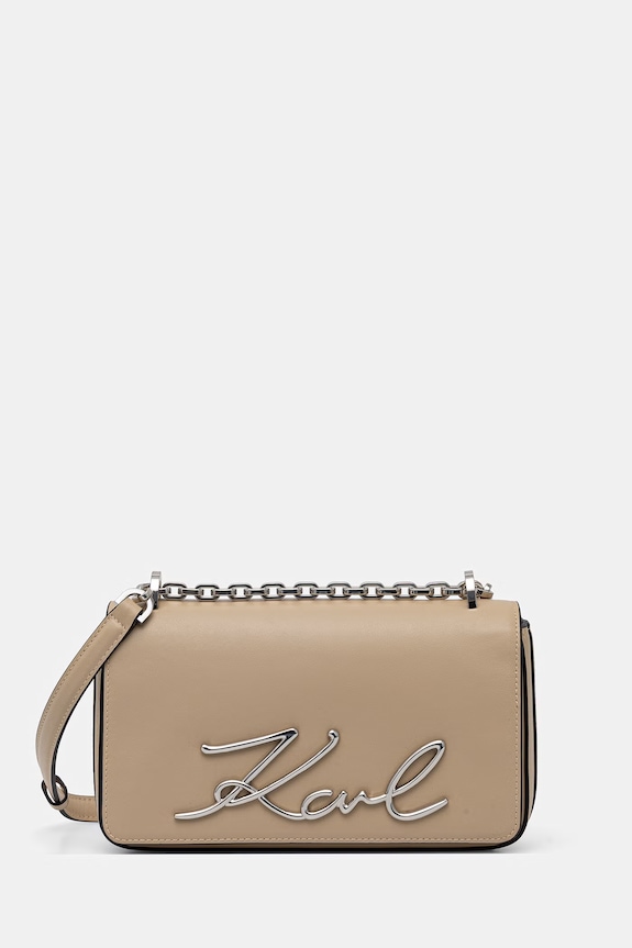 Karl Lagerfeld сумка крос-боді жіноча шкіряна K/SIGNATURE бежевий B1W30046