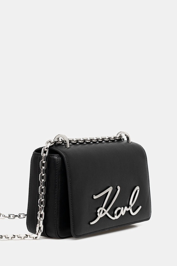 Δερμάτινη τσάντα Karl Lagerfeld K/SIGNATURE B1W30046 μαύρο SS26