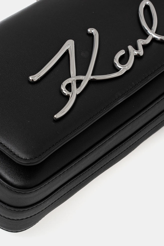 Δερμάτινη τσάντα Karl Lagerfeld K/SIGNATURE μαύρο B1W30046