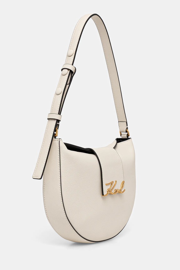 Δερμάτινη τσάντα Karl Lagerfeld K/SIGNATURE B1W30059 λευκό SS26