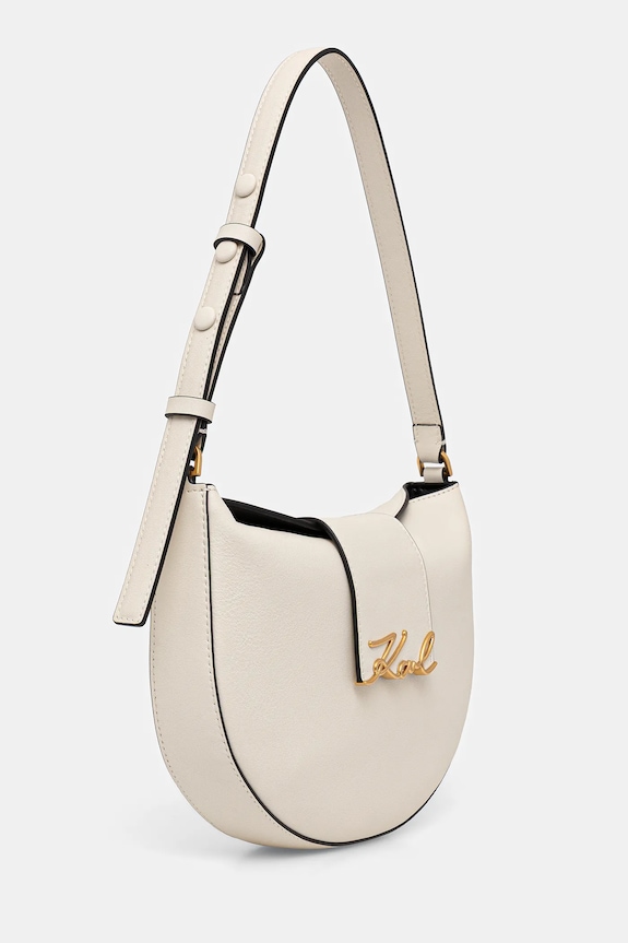 Δερμάτινη τσάντα Karl Lagerfeld K/SIGNATURE B1W30059 λευκό SS26