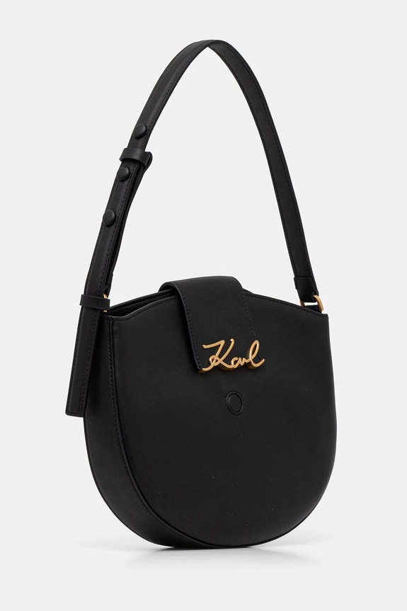 Δερμάτινη τσάντα Karl Lagerfeld K/SIGNATURE B1W30059 μαύρο SS26