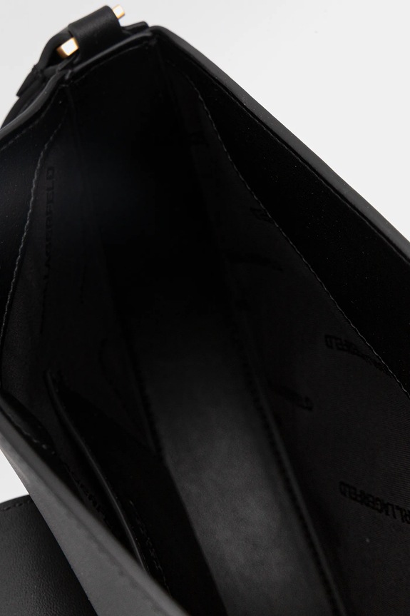 Δερμάτινη τσάντα Karl Lagerfeld K/SIGNATURE B1W30059 μαύρο