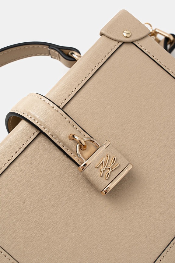 Karl Lagerfeld torebka skórzana K/AUTOGRAPH beżowy B1W30100