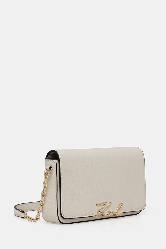 Kožna torba Karl Lagerfeld K/SIGNATURE B1W32037 bijela SS26