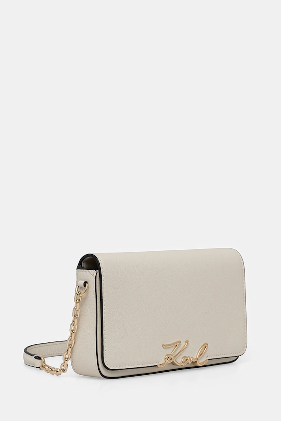 Kožna torba Karl Lagerfeld K/SIGNATURE B1W32037 bijela SS26