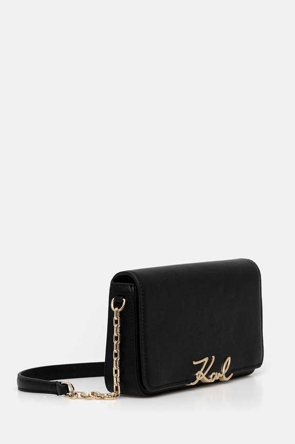 Kožna torba Karl Lagerfeld K/SIGNATURE B1W32037 crna SS26