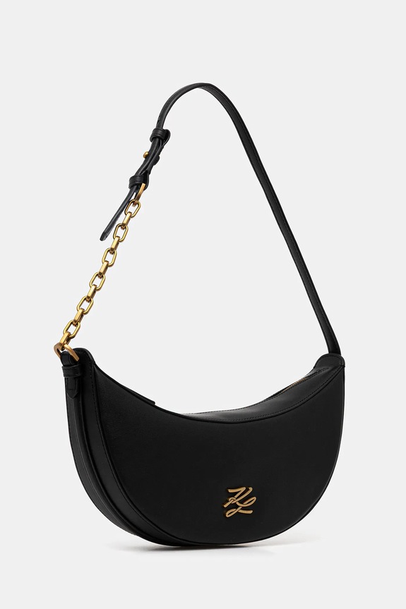 Kožna torba Karl Lagerfeld K/AUTOGRAPH B1W30236 crna SS26