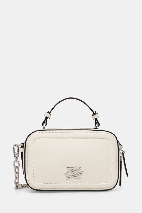 Kožna torba Karl Lagerfeld K/AUTOGRAPH Planet friendly bijela B1W30269