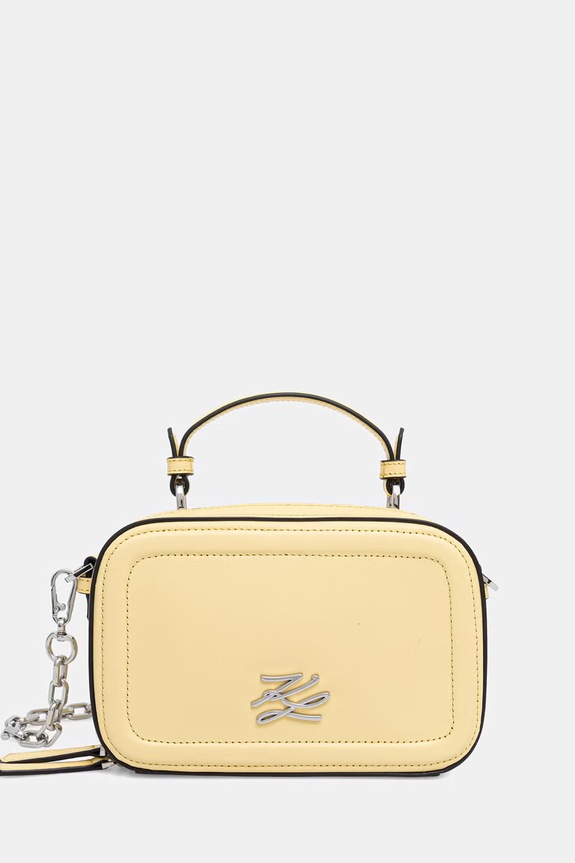 Karl Lagerfeld crossbody kabelka dámská kožená K/AUTOGRAPH žlutá B1W30269