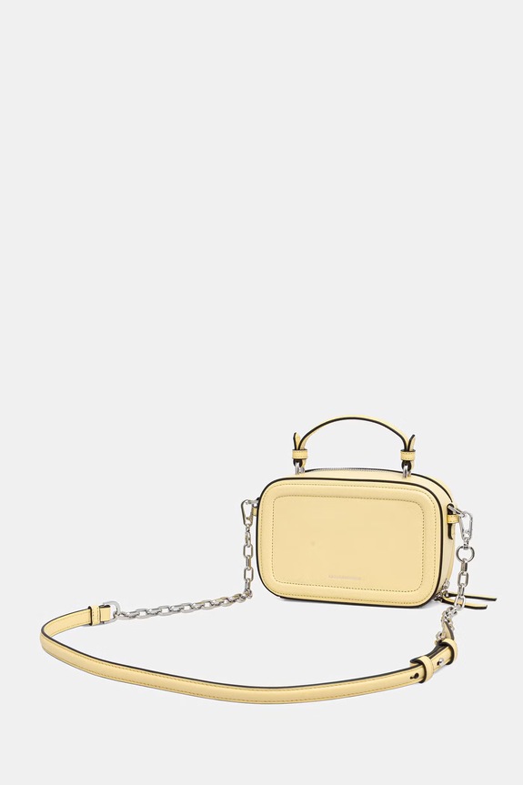 Doplňky Karl Lagerfeld crossbody kabelka dámská kožená K/AUTOGRAPH B1W30269 žlutá