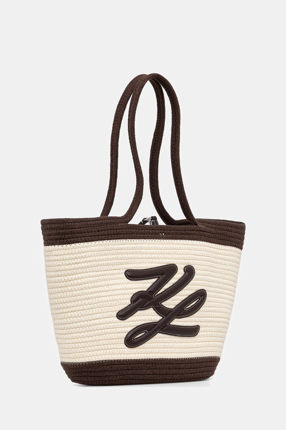 Karl Lagerfeld pamut táska K/AUTOGRAPH B1W46080 bézs SS26