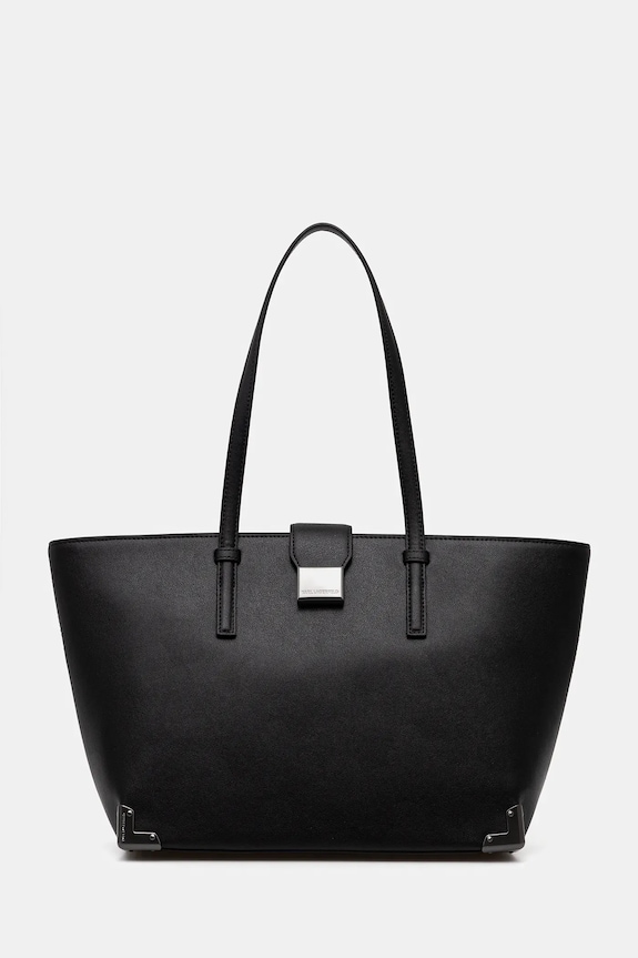 Torba Karl Lagerfeld K/TRUNK imitacija zrnate kože crna B1W30120