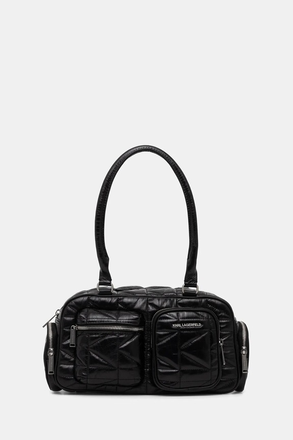 Kožená kabelka Karl Lagerfeld K/KUILT usňová koža čierna B1W30089