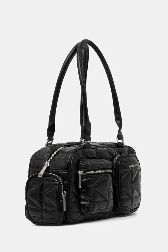 Kožená kabelka Karl Lagerfeld K/KUILT B1W30089 čierna SS26
