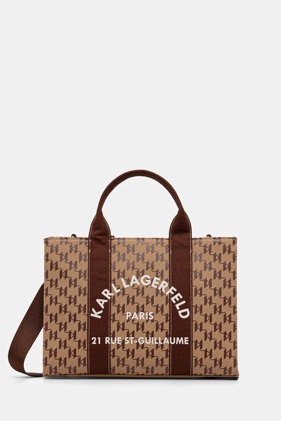 Τσάντα Karl Lagerfeld K/RSG υφασμάτινο καφέ B1W50021