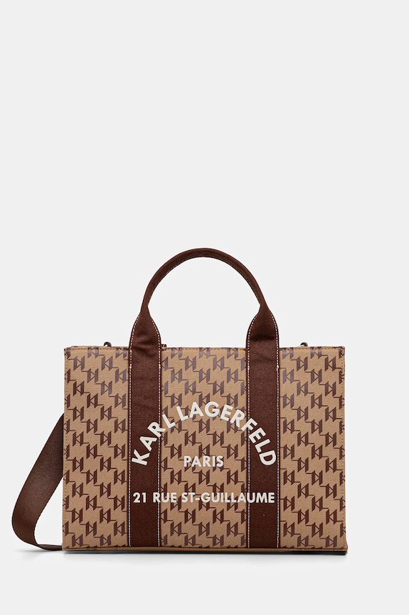 Τσάντα Karl Lagerfeld K/RSG υφασμάτινο καφέ B1W50021