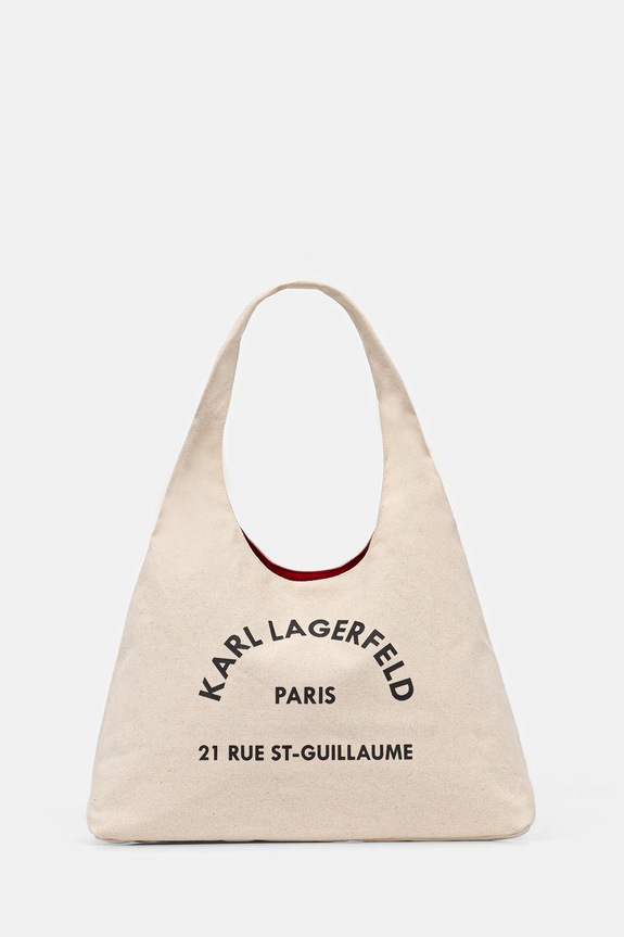 Βαμβακερή τσάντα Karl Lagerfeld K/RSG υφασμάτινο μπεζ B1W50015
