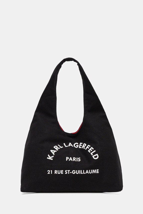 Βαμβακερή τσάντα Karl Lagerfeld K/RSG υφασμάτινο μαύρο B1W50015