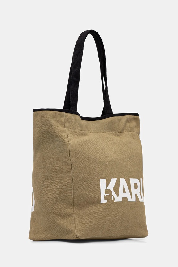 Bavlněná kabelka Karl Lagerfeld K/ESSENTIAL B1W50050 zelená SS26