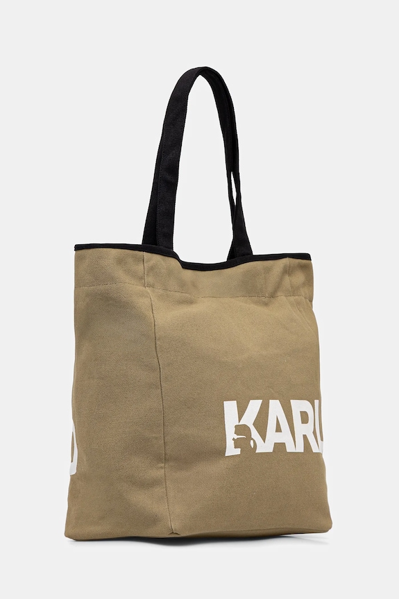 Bavlněná kabelka Karl Lagerfeld K/ESSENTIAL B1W50050 zelená SS26