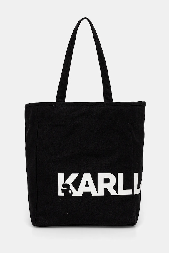 Bombažna torba Karl Lagerfeld K/ESSENTIAL Potisk črna B1W50050