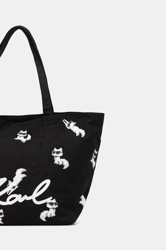 Αξεσουάρ Βαμβακερή τσάντα Karl Lagerfeld IKON B1W50053 μαύρο