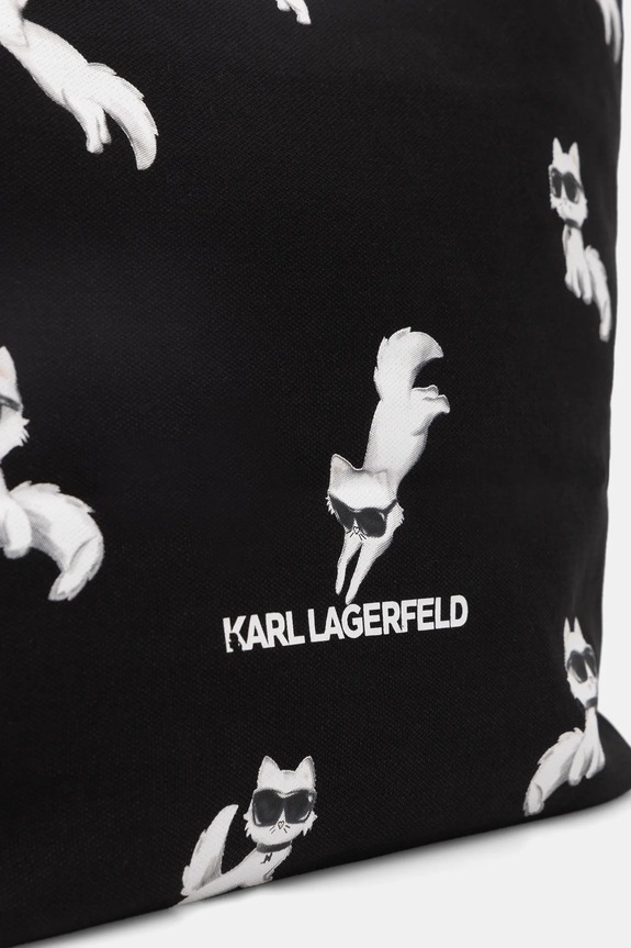 Βαμβακερή τσάντα Karl Lagerfeld IKON μαύρο B1W50053
