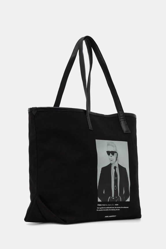 Βαμβακερή τσάντα Karl Lagerfeld K/ESSENTIAL B1W50059 μαύρο SS26