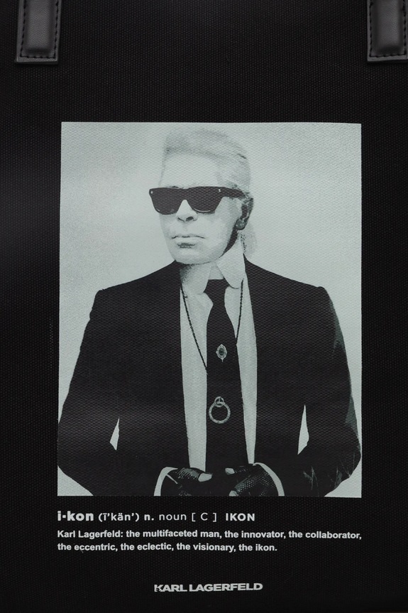 Βαμβακερή τσάντα Karl Lagerfeld K/ESSENTIAL μαύρο B1W50059