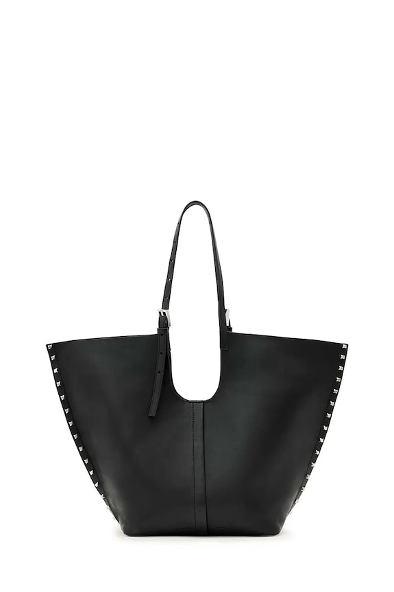 AllSaints poșetă de piele uni negru W591XD