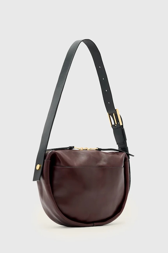 Кожаная сумочка AllSaints W565XD бордо SS26