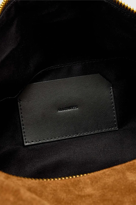 AllSaints geantă de mână din piele întoarsă W568XD maro