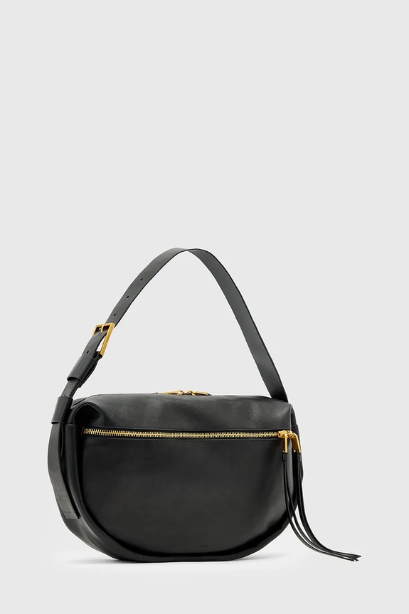 AllSaints geantă de mână din piele întoarsă W567XD negru SS26