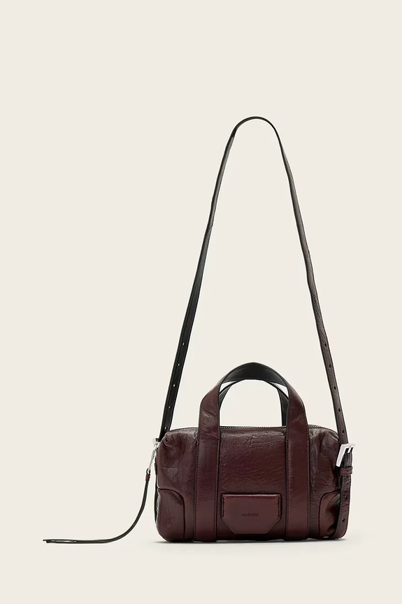 Kožna torba AllSaints Planet friendly smeđa W510XD