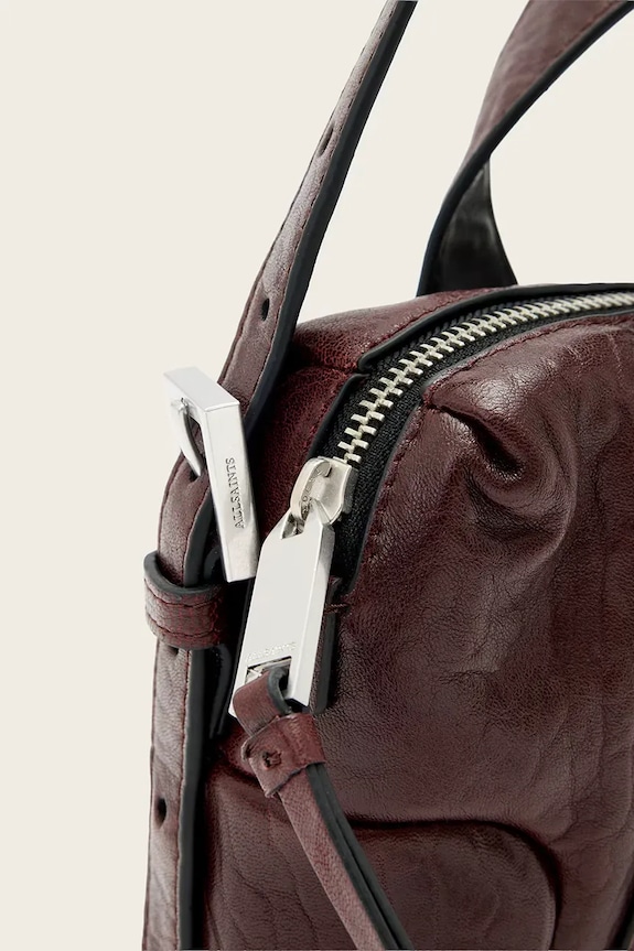 Kožna torba AllSaints smeđa W510XD