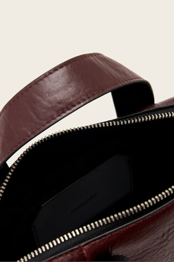 Kožna torba AllSaints W510XD smeđa