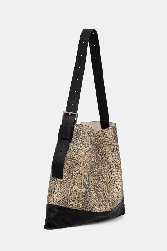 Kožená kabelka AllSaints W560XD žltá SS26