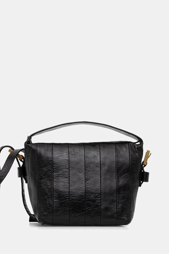 Kožená kabelka AllSaints usňová koža čierna W549XD