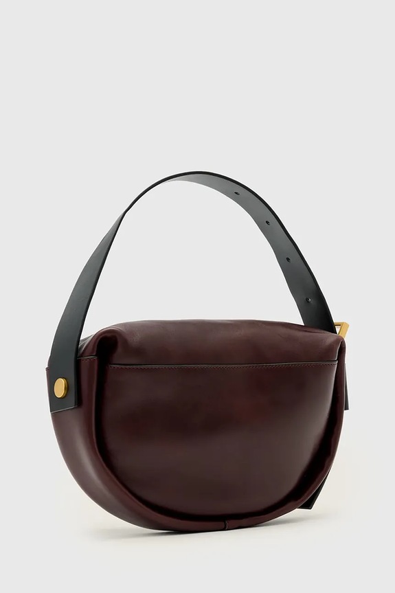 Kožená kabelka AllSaints W562XD burgundské SS26