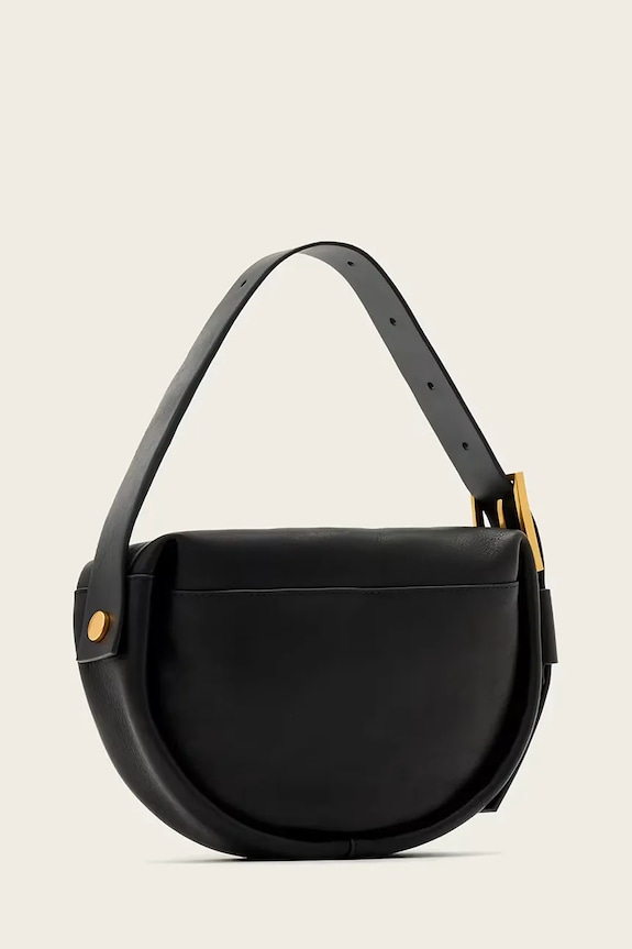 Kožená kabelka AllSaints W562XD čierna SS26