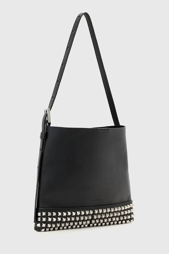 Kožená kabelka AllSaints W595XD čierna SS26