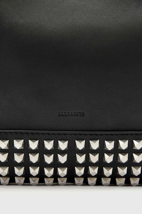 Kožená kabelka AllSaints W595XD čierna