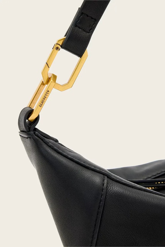 Akcesoria AllSaints torebka crossbody damska skórzana W546XD czarny