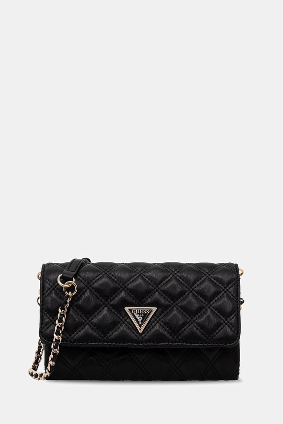 Τσάντα Guess GIULLY απομίμηση λείου δέρματος μαύρο HWQG96.73750