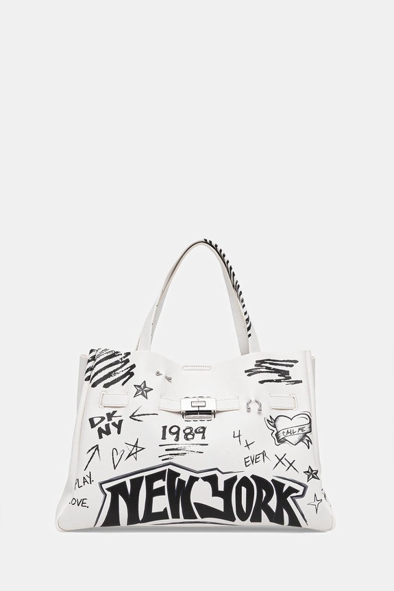 Kabelka Dkny imitácia kože biela R54DDK43
