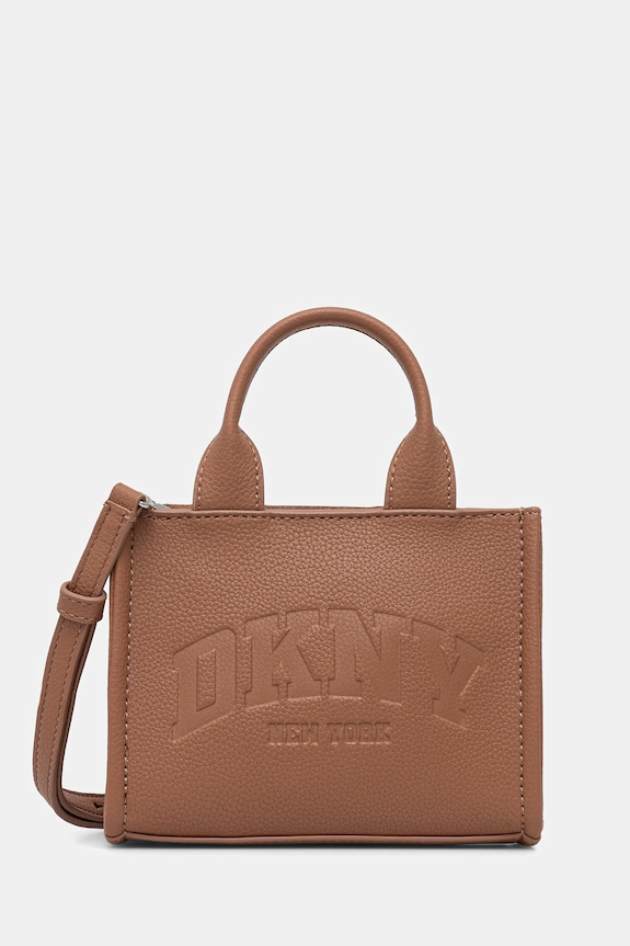 DKNY geantă pentru femei cu imitație de piele uni maro R53AAM56